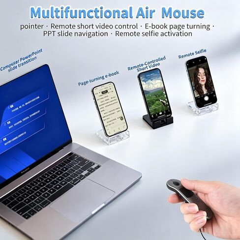 elec Space Dual Mode Mini Bluetooth Wireless Mouse - USB-C Receiver, 2.4G Wireless & Bluetooth, Rechargeable Touchpad Mouse with Anti-Lost Lanyard for PC, Laptops, Tablets & Smartphones (Gray) in Kuwait