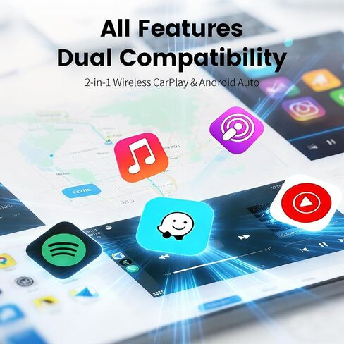 Wireless CarPlay Adapter, 2026 Upgrade Plug & Play CarPlay Wireless Dongle for iPhone, 5.8GHz WiFi 0 Latency Car Play Adapter for Cars with Factory Wired CarPlay, Compatible with iPhone 11-15, iOS 10+ in Kuwait