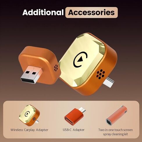 Wireless CarPlay Adapter, 2026 Upgrade Plug & Play CarPlay Wireless Dongle for iPhone, 5.8GHz WiFi 0 Latency Car Play Adapter for Cars with Factory Wired CarPlay, Compatible with iPhone 11-15, iOS 10+ in Kuwait