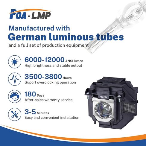 LP97 مصباح بروجيكتور لإبسون EH-TW5400/TW5600/TW5700/TW5820 السينما المنزلية 2200 2250 2150 2100 1080 1060 880X 880 760 660 برو EX9240 EX9230 EX9220 EX9210 EX7280 EX7260 EX5280 EX5260 EX3280 EX3260 VS260 in Kuwait