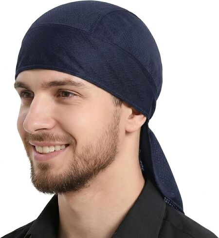 ZLYC Sweat Wicking Do Rags Skull Cap for Men Women Thin Dew Rag Bandana Cycling Helmet Liner Beanie in Saudi Arabia