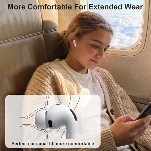 استبدال أطراف الأذن المملوءة بالرغوة المتوافقة مع AirPods Pro 3 (2025)، راحة فائقة، إلغاء الضوضاء المعزز، ملاءمة آمنة، جودة صوت ممتازة (XS/S/M/L، 4 أزواج) in Kuwait