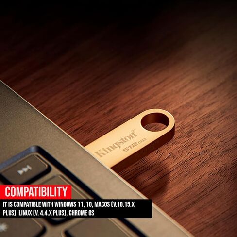 محرك أقراص فلاش Kingston DataTraveler SE9 G3 USB 3.2 Gen 1 مع سرعة قراءة 220 ميجابايت في الثانية (5 عبوات) مع مجموعة حلقات مفاتيح من الفولاذ المقاوم للصدأ (6 قطع) in Kuwait