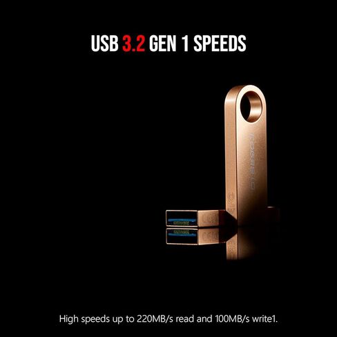 محرك أقراص فلاش Kingston DataTraveler SE9 G3 USB 3.2 Gen 1 مع سرعة قراءة 220 ميجابايت في الثانية (5 عبوات) مع مجموعة حلقات مفاتيح من الفولاذ المقاوم للصدأ (6 قطع) in Kuwait
