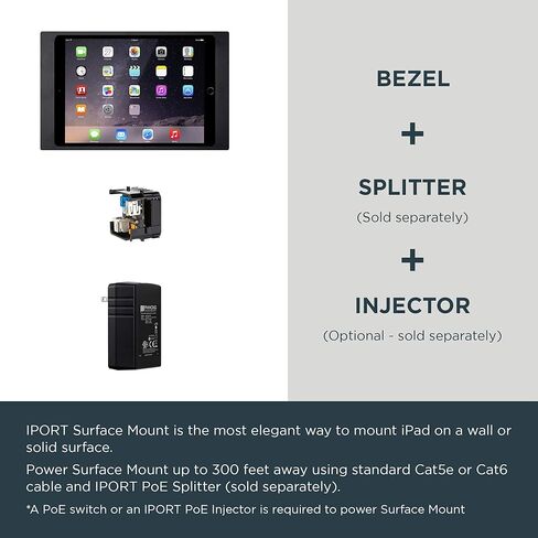 حامل حائط iPort Surface Mount Bezel iPad - متوافق مع iPad 10.2 الجيل التاسع وiPad 10.2 الجيل الثامن - أبيض، (70798) in Kuwait