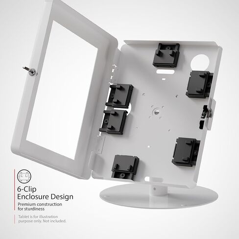 Premium iPad Retail POS Stand – CTA Upscale Tablet Kiosk Stand with 360 Degree Rotation & Locking for Retail, Restaurants & More – for Surface Pro 3-8th Gen, iPad Pro 12.9" & More – White (PAD-HSKSWL) in Kuwait