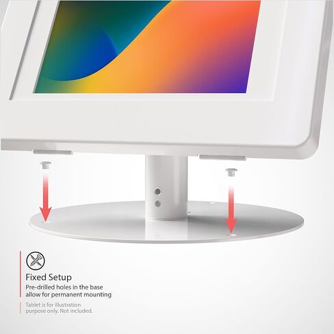 Premium iPad Retail POS Stand – CTA Upscale Tablet Kiosk Stand with 360 Degree Rotation & Locking for Retail, Restaurants & More – for Surface Pro 3-8th Gen, iPad Pro 12.9" & More – White (PAD-HSKSWL) in Kuwait