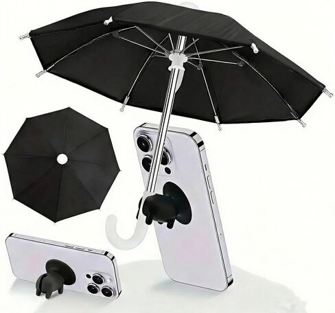 Phone Sunshade Umbrella Foldable UV Block Anti-Glare for Beach, Photography, Videography, Outdoor Travel, Black in Kuwait