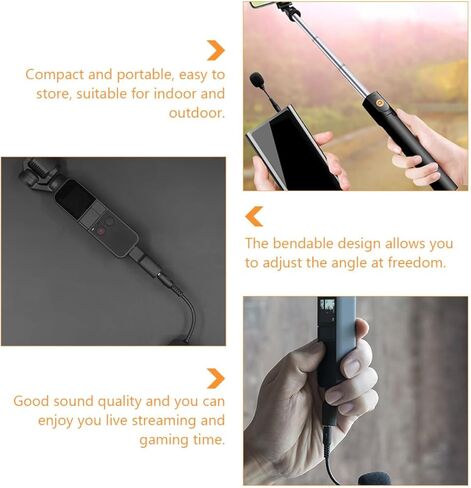 BESPORTBLE Bendable Mini Denoise Microphone 2pcs for Phone Tablet Laptop, Compact Black Condenser Mic Set for Live Streaming Video Recording Home Use in Kuwait