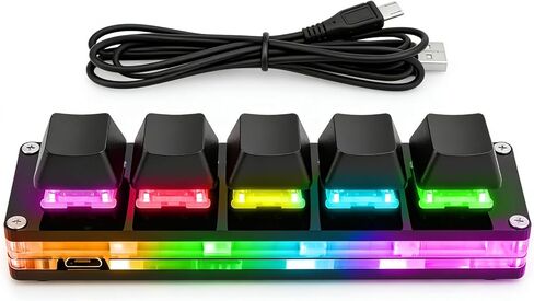 aikeec Black 2-Key OSU Hot Swap Game Keyboards USB Wired RGB Mechanical Keypad,Autonomous Programming Macro with Software Switches in Kuwait
