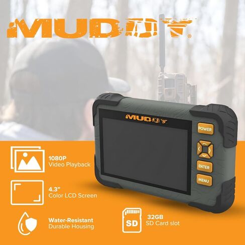 قارئ أو عارض بطاقات SD من MUDDY مع حزمة شاشة LCD مقاس 4.3 بوصة مع بطاقة ذاكرة Ultra SDHC UHS-I سعة 32 جيجابايت (12 حزمة) وقارئ بطاقات عالي السرعة الكل في واحد (14 عنصرًا) in Kuwait