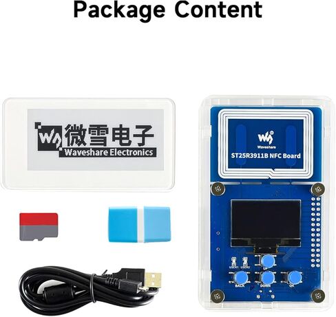 waveshare 2.9inch Passive NFC-Powered e-Paper Evaluation Kit Bundle with 2.9inch NFC-Powered e-Paper ST25R3911B NFC Board Micro Card 16GB Micro Card Reader USB-A to Micro-B Cable (5 Items) in Kuwait