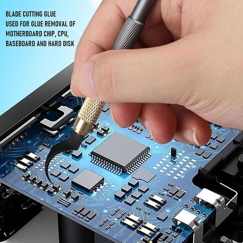 CUIFATI Chip Repair Set, 4 Blades Aluminum Alloy Handle with Pure Copper Locking Mechanism, for Motherboard IC CPU Hard Drive Disassembly Glue Removal Cleaning in Kuwait