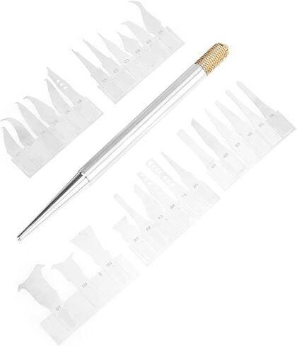 Professional BGA Chip Removal Tool Kit High Precision Alloy Steel Blades for CPU Repair Motherboard Maintenance 27 Blades 1 Handle Gold Silver in Kuwait