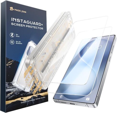 MAGIC JOHN 2PACK 3rd Gen for Samsung Galaxy S26 Ultra Screen Protector, One-Pull Easy Install, Smooth Touch, Auto-Align Screen, Support Fingerprint Unlock, 9H Glass, Anti-Scratch in Kuwait