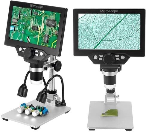 مجموعة المجهر G1200 1200X مجهر للفيديو 7 بوصة LCD 12MP أداة المكبر شرائح المجهر البصري in Kuwait