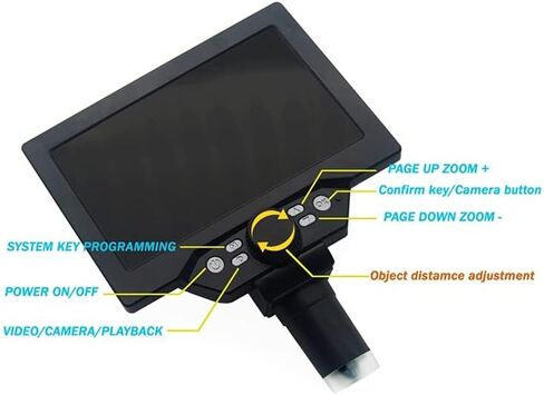 مجهر G1200 مجهر الكتروني 12MP 7 بوصة قاعدة كبيرة شاشة LCD 1-1200X أداة مكبرة in Kuwait