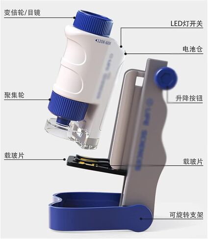 Optical Microscope Science Experiment Set Handheld Three in Electronic High Definition in Kuwait
