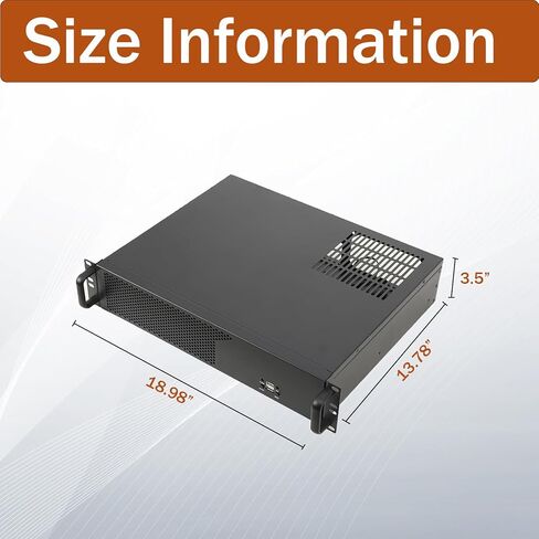 Server Case 2U, Server Chassis with 3X3.5 HDD, Rack Mount PC Case with 2 Fans, 4 x PCI Slot 2U Rack Case, 2U Rack Drawer for Network & Studio in Kuwait