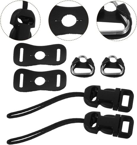 Camera Strap Connectors and Triangle Split Rings Replacement Set with Leather Protector Covers and Thick Buckles for Dslr and Mirrorless Cameras Travel Portable Lanyard Attachments in Kuwait