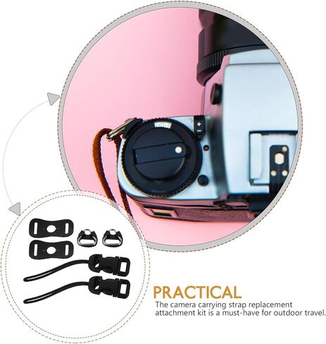 Camera Strap Connectors and Triangle Split Rings Replacement Set with Leather Protector Covers and Thick Buckles for Dslr and Mirrorless Cameras Travel Portable Lanyard Attachments in Kuwait
