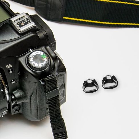 Camera Strap Connectors and Triangle Split Rings Replacement Set with Leather Protector Covers and Thick Buckles for Dslr and Mirrorless Cameras Travel Portable Lanyard Attachments in Kuwait