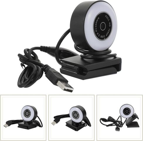 كاميرا ويب USB HOMSFOU 1080p مع ميكروفون للتوصيل والتشغيل، كاميرا كمبيوتر ذكية للمكتب والبث المباشر، كاميرا ويب عالية الوضوح متوافقة مع Windows Dc5.00 الجهد الكهربي in Kuwait