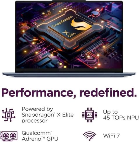 Lenovo Yoga Slim 7X 3K OLED Touchscreen Laptop, 14.5" 1000 nits Display, Snapdragon X Elite 12-Core NPU Copilot+ PC, 16GB RAM, 1TB SSD + 500GB Portable Drive, WiFi 7, Backlit, Stylus Pen, Win 11 Pro in Saudi Arabia