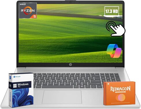 كمبيوتر محمول HP 17 بوصة 2026، ذاكرة الوصول العشوائي 16 جيجابايت، 512 جيجابايت SSD، AMD Ryzen 5 7430U (بحد أقصى 4.3 جيجا هرتز)، Windows 11 Pro، Copilot AI، شاشة FHD 17.3 بوصة، Wi-Fi 6، بلوتوث 5.4، كاميرا HD، ملحقات in Kuwait