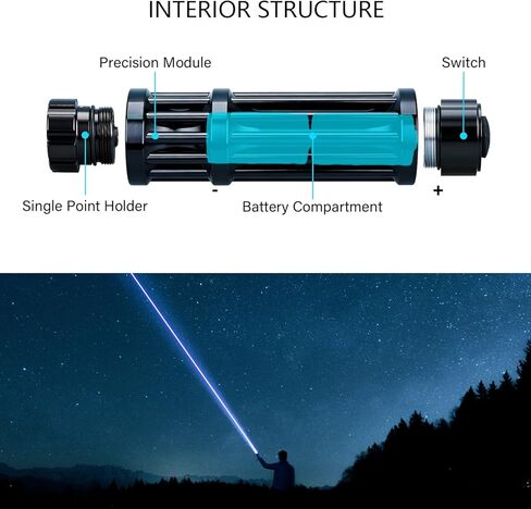 High Power Blue Rechargeable LED Outdoor Flashlight, 6 Light Modes, Zoomable and Waterproof, Perfect for Camping, Hiking, and Fishing (Battery) in Kuwait