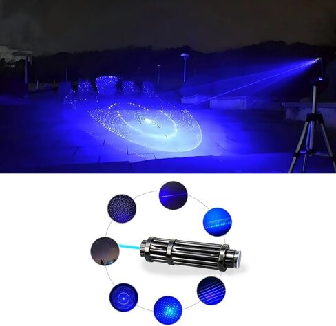 High Power Blue Rechargeable LED Outdoor Flashlight, 6 Light Modes, Zoomable and Waterproof, Perfect for Camping, Hiking, and Fishing (Battery) in Kuwait