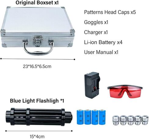 High Power Blue Rechargeable LED Outdoor Flashlight, 6 Light Modes, Zoomable and Waterproof, Perfect for Camping, Hiking, and Fishing (Battery) in Kuwait