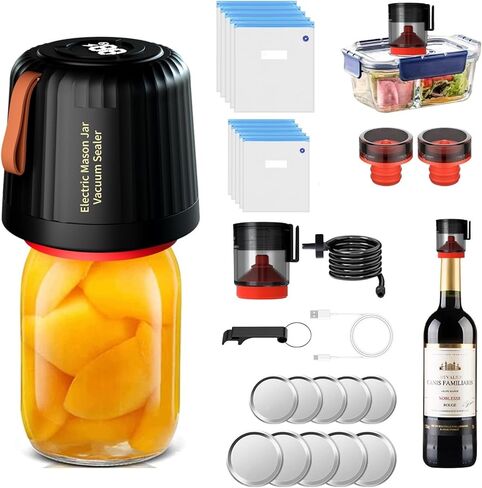 YEIO Mason Jar Sealer and Accessory Hose Compatible with FoodSaver Vacuum, a Manual Portable Pump Can Opener, Kit for Ball Regular & Wide-Mouth, kitchen Tools, White in Saudi Arabia
