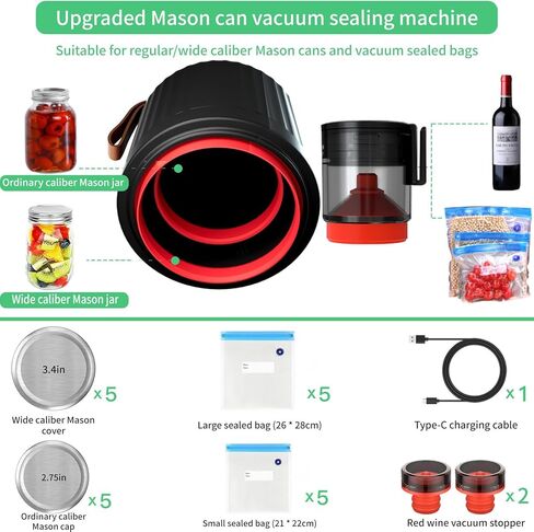 YEIO Mason Jar Sealer and Accessory Hose Compatible with FoodSaver Vacuum, a Manual Portable Pump Can Opener, Kit for Ball Regular & Wide-Mouth, kitchen Tools, White in Saudi Arabia