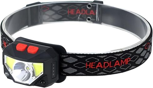 Headlamp Rechargeable, Super Bright Motion Sensor LED Head Lamp Flashlight, 8 Modes for Camping & Hiking Gear Essentials, IP65 Waterproof Headlight, Red Light for Emergency Safety, USB Cable Included in Kuwait