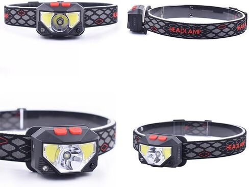 Headlamp Rechargeable, Super Bright Motion Sensor LED Head Lamp Flashlight, 8 Modes for Camping & Hiking Gear Essentials, IP65 Waterproof Headlight, Red Light for Emergency Safety, USB Cable Included in Kuwait