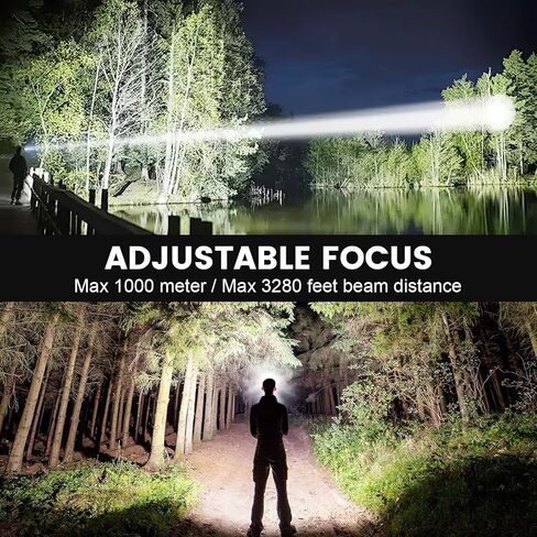 Kmivo 2-Pack Rechargeable LED Headlamps - 99,000 High Lumens Super Bright Head Light with 3 Modes, 90° Adjustable Tilt, IPX6 Waterproof for Camping, Hiking, Running & Outdoors in Kuwait