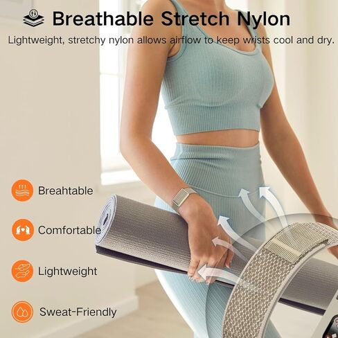 Small-Nylon Bands Compatible for Polar Loop (2025) / Visible Armband 2.0 Straps, Hook & Loop Soft Weave Stretchy Breathable Replacement Sport Wristbands with Buckle, Fitness Bracelets, No Tracker in Kuwait