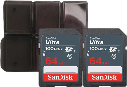 2X 64GB Ultra SDXC UHS-I Memory Card + Memory Card Holder in Kuwait