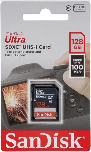2X بطاقة ذاكرة SDXC UHS I سعة 128 جيجابايت سعة 100 ميجابايت + حامل بطاقة الذاكرة in Kuwait