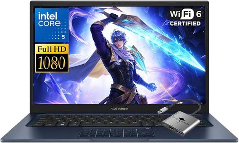 ASUS Vivobook 14 Laptop, Intel 10-Core 5 120U(Up to 5GHz), 16GB RAM 1TB SSD, 14" FHD IPS Win 11 WiFi 6 Bluetooth Laptops-Computer for Business College Students w/GM Accessory in Kuwait