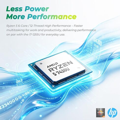 كمبيوتر محمول HP Ultrabook مقاس 17.3 بوصة بدقة FHD • AMD Ryzen 5 7430U (Beat i7) • ذاكرة وصول عشوائي (RAM) سعة 8 جيجابايت • محرك أقراص SSD سعة 256 جيجابايت • إصدار 2026 • Copilot AI • Wi-Fi 6 • Windows 11 • Office 365 • شاشة كبيرة للمنزل • المكتب والدراسة in Kuwait