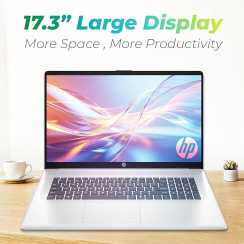 كمبيوتر محمول HP Ultrabook مقاس 17.3 بوصة بدقة FHD • AMD Ryzen 5 7430U (Beat i7) • ذاكرة وصول عشوائي (RAM) سعة 8 جيجابايت • محرك أقراص SSD سعة 256 جيجابايت • إصدار 2026 • Copilot AI • Wi-Fi 6 • Windows 11 • Office 365 • شاشة كبيرة للمنزل • المكتب والدراسة in Kuwait