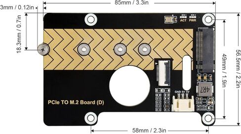 محول PCIe إلى M.2، بطاقة توسيع عالية السرعة بسرعة 8 جيجابت في الثانية، دعم NVMe SSD متعدد الأحجام، مؤشر حالة LED، لمشاريع SBC DIY in Kuwait