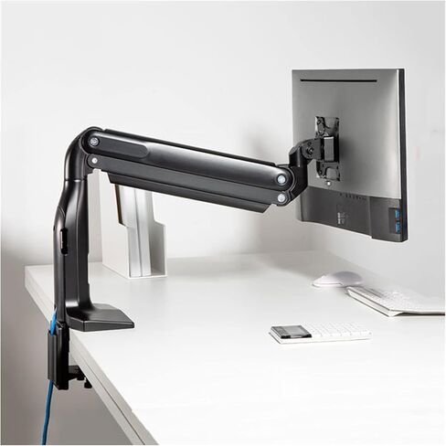 Monitor Arm Single Monitor Stand Arm Gas Spring Monitor Desk Mount Stand with Dual USB Ports Heavy Monitor Mount for 17"-49" Screen, Hold Up to 39.6lbs Monitor Mount Arm in Kuwait