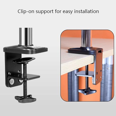 Monitor Stand and Laptop Mount 2-in-1 Dual Arm Mounts Adjustable Dual Arm Mounts Column Type Dual Monitor Mount Arm, VESA Mount 75/100mm with Clamp, A-Column 40CM in Kuwait