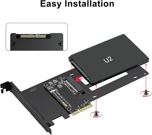 بطاقة محول PCIe 4.0 x4 إلى U.2 NVMe SSD، محول مضيف PCIe 3.0/4.0 لمحركات أقراص SSD مقاس 2.5 بوصة U.2 SFF-8639، نظام تشغيل مستقل، لا يتطلب برامج تشغيل، حامل كامل الارتفاع متضمن in Kuwait