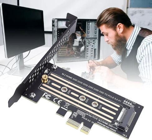 VBESTLIFE M.2 NVMe to PCIe X4 5.0 Adapter Card, 32Gbps High Speed M.2 SSD to PCIe X1 Expansion Card for 2280 2260 2242 2230 Size SSDs in Kuwait