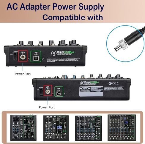 محول تيار متردد 12 فولت مع قفل ملولب متوافق مع Mackie ProFX6v3 Profx10v3 Profx12v3 ProFX22v3 Effects خلاط مدمج دلتا ADP-36PH B 12 VDC برغي قفل مزود الطاقة in Kuwait