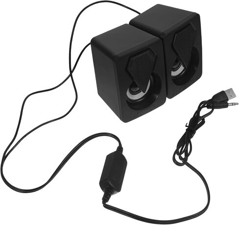 OSALADI USB Computer Speakers High Volume Wired Compact Desktop Sound Box for Office Home Gaming with RGB Lighting, 1 Pair USB-Powered Loudspeakers for PC Laptop Use Assorted Assorted in Kuwait